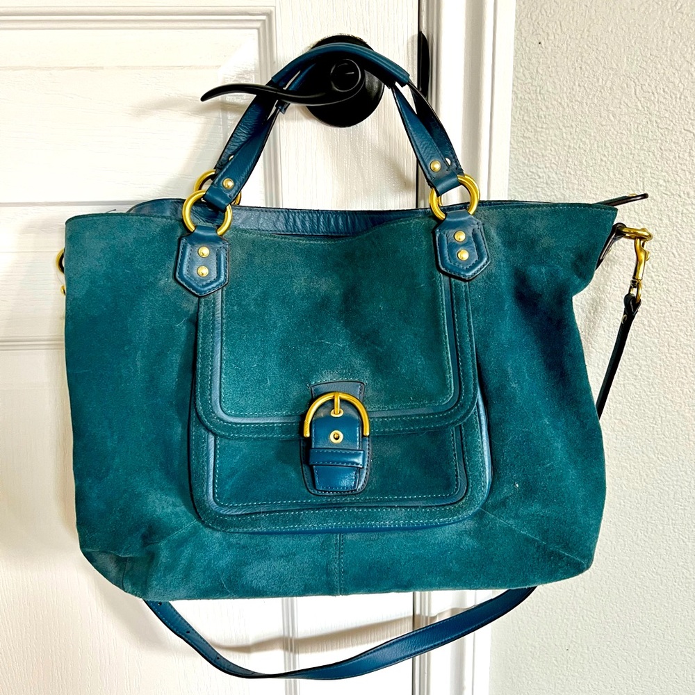 Coach crossbody teal blue